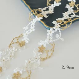 1Yard Gold Flower Lace Trim Ribbon Embroidered Webbing Sewing Craft French African Gift Wrapping 4CM Wide