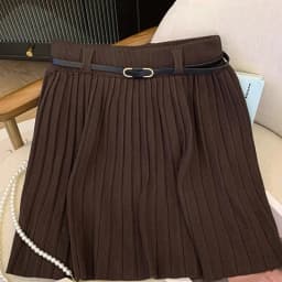 Korean High Waisted Mini Skirts Woman Summer Solid A-Line Knitting Skirts Women Pleated Mini Harajuku Ladies Short Dress