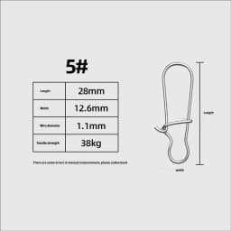 50pcs Stainless Steel Fishing Snap Hooked Snap Pin Fastlock Clip Accessories Tackle for Barrel Swivel Lure Hook