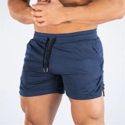 New Muscle Big Size Solid Color Sports Shorts Men's Quick Dry Marathon Running Three Thirds Fitness Beach Pants Quick Dry Mesh