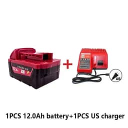 M18 For Milwaukee 18V Power Tool Battery, Charger BR XC M18B5 48-11-1860, Built-in 18650 Power Tool Battery 6.0Ah/9.0Ah/12.0Ah