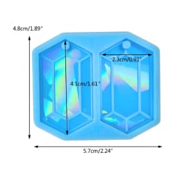 Silicone Mold for Earring Pendant Holographic Hexagon Earring Resin Mold Rainbow Light Earring Keychain Charm Epoxy Mold