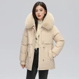 Winter Coat New Women's Thick Cotton Jacket Women's Medium Long Korean Version Fur Collar Coat Female Warm Parka Overcoat