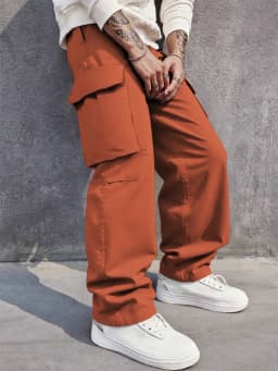 3D Pockets, Street-bombing Workwear, Trendy Functional Lacing, Loose-fitting Casual Pants, Men's Straight-cut Fashion