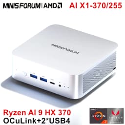 MINISFORUM Mini PC AI X1 AMD Ryzen AI 9 HX 470 370 R7 255 2*USB4 OCuLink Built-in Dual Speaker Desktop Gaming PC Computer WiFi7