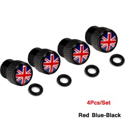 4Pcs/Set UK Tire Valve Caps Universal Fits All Cars Trucks SUV Bike Bicycle Motorcycle Car Aluminum Alloy Tyre Valve Dust Covers