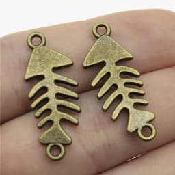 20pcs Fish Bone Charms For Jewelry Making Antique Bronze Silver Color Pendants DIY Crafts Making Findings Handmade Jewelry