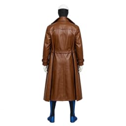 X Gambit Remy Cosplay Costume Man Battle Suit Leather Long Trench Jumpsuit Mask Set Superhero Halloween Carnival Outfits