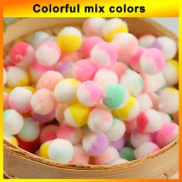 300-30Pcs Multicolor Pompoms Fur Balls Glitter Fluffy Pom Poms Elasticity Pom pom Soft Balls for DIY Crafts 8/10/15/20/25/30mm
