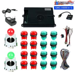 128GB 3D Pandora Saga Box EX2 10000 in 1 DIY Kit Arcade  Game Console 8 Way Joystick Led Lights Button Cabinet Bartop 2 Playes