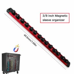 Premium Quality 360° Swivel ABS Socket Organizer Holder 1/4' 3/8' 1/2' Socket Clip Rail Tools Blue & Red