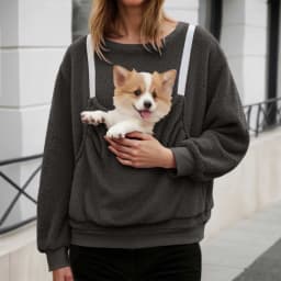 Women Fall And Winter Casual Plush Solid Color Pet Pocket Crew Neck Hoodless Sweatshirt Funny Jogging Suits Women Petite