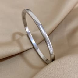 Simple Smooth Stainless Steel Bangles Bracelets for Women Trendy Gold Plated Metal Bracelet Jewelry Accessories Lady Gift