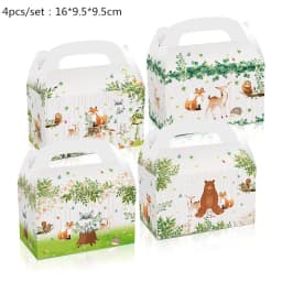 Woodland Animal Disposable Tableware Wild Forest Bear Fox Plate Cup Napkin Jungle Safari Happy Birthday Party Decor Kid Boy Girl