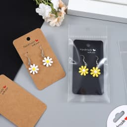 100pcs Earring Card Holder With Self-Sealing Bag Set Including 50 Cards and 50 Clear OPP Storage Bags For Jewelry Display