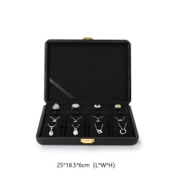 Oirlv Black Jewelry Organiser Boxes PU Leather Ring Earring Jewelry Set Box Jewel cases of precious metal Storage Box Gifts Box