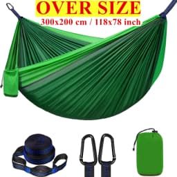 Outdoor Camping Hammock, Single & Double Person Heavy Duty Hammock with Carrying Bag and Tree Straps for Picnic Beach Travel