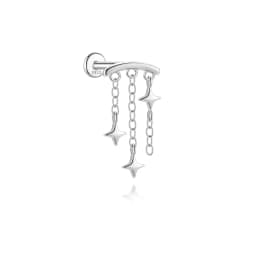 AIDE 1 Piece 925 Sterling Silver Spare Parts Chains Part For Stud Earring Piercing Hoops Drop Earring Women Fine Jewelry Gift