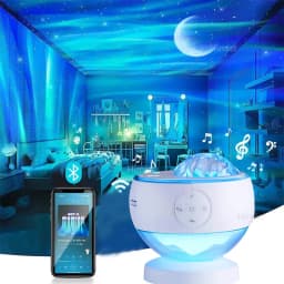 Aurora Star Projector Lamp 2024 Galaxy Starry Sky Atmosphere Light Northern Lights USB Rechargeable Small Nightlight Speaker