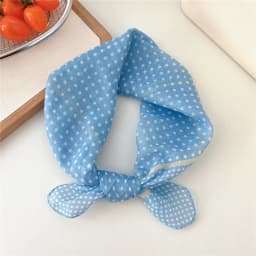 New Cloth Headband Polka Dot Fresh Floral Small Square Scarf Pastoral Style Scarves Women