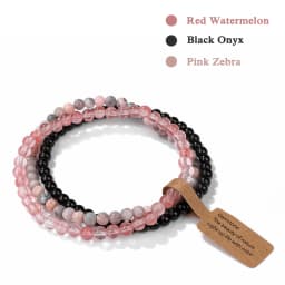 3Pcs/set Natural Green Stone Bracelet 4mm Moss Agates Black Onyx Cat Eye Beads Elastic Bracelets For Women Men Simple Jewelry