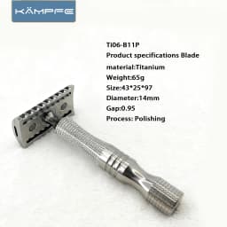 KAMPFE Stainless Steel /Titanium Safety Razor CNC Precision Machined Double Edge Manual Razor Smooth Wet Shaving for Men