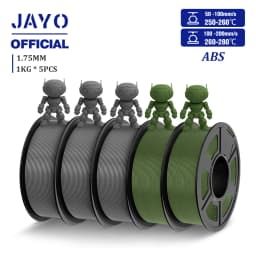 JAYO ABS Filament 5Rolls ABS 3D Filament 1.75mm 1KG 3D Printer Filament For FDM 3D Printers & 3D Pen Highly Resistant Durable