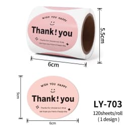 120Pcs Simple Oval Thank You Seal Sticker Cake Bakery Baking Gift Stickers for Homemade Packaging Decoration Label