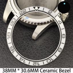 Sloping 38mm * 30.6mm Ceramic/Aluminum Bezel GMT and Diving Watch Insert Fits for 40mm Men's Watch Case Bezel Replacement Insert