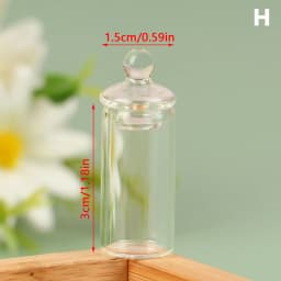 1Pc 1:12 Dollhouse Miniature Clear Glass Jar Candy Bean Storage Bottle Tiny Jar With Cover DollHouse Kitchen Decor Accessories