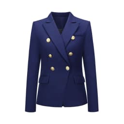 High-end Classic Women's Blazer Double Row Metal Buttons Women's Sports Top Coat Short Formal Work Clothes Women Office Clothing