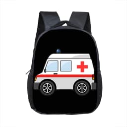 Cartoon Police Car Fire Engine Excavator Print Backpack Children Truck Kindergarten Bags Toddler Diaper Book Bag Schoolbags