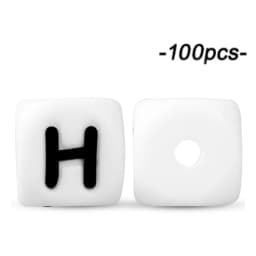 100Pcs 12mm Letter Silicone Beads for DIY Name Jewelry Making Bracelet Necklace Beaded Pen Accessories Keychain Beads Craft