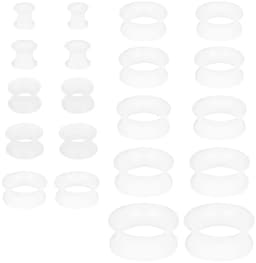 1 Pair 4-20mm Ultra Thin Silicone Flexible Flesh Tunnel Expander Stretching Gauge Earlets Plug Set Gauges Kit