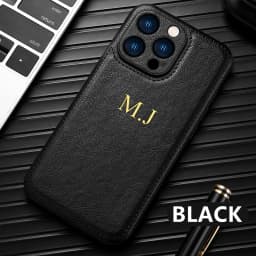 Personalized Custom Name Phone Case For iPhone 15 14 13 12 11 Pro Max 15 14 Plus Luxury Cowhide Leather Protection Back Cover