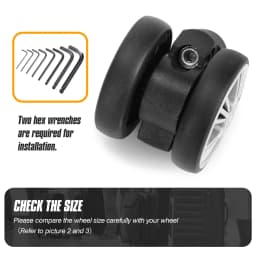 GUGULUZA 1/2Pcs STLN-5 Trolley Caster Luggage Replacement Wheels Travel Suitcase Wheel Double Row 360° Spinner Repairing Casters