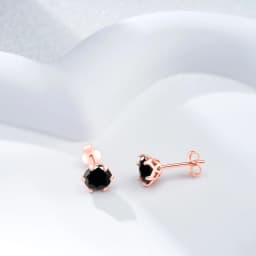 0.5-2CT Rose Gold Plated 925 Sterling Silver Sparkling Moissanite Stud Earrings Classic Gift For Women