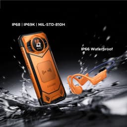 DOOGEE S200E AI Rugged Phone 1.32" AMOLED Rear Display Dimensity 7050 Android 16 10100mAh Battery 48GB RAM (8+40) 256GB ROM NFC Google Pay Supports VIP Edition with Bone Conduction Running Headphones