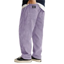 Autumn Winter Fashion Men's Solid Color Simple Basic Casual Trendy Loose Wide Leg Straight Corduroy Trousers Male Pants Clothes