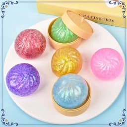 Glitter Mochi Steamer Bun Stress Reliever Soft Sensory Fidget Toy for Kids Adults Anxiety Relief Office Desk Decor