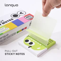 Languo 480Sheets Pull-Type Sticky Note Pearlescent Transparent Paper Self-Adhesive Memo Pads for Office School Stationery Supply