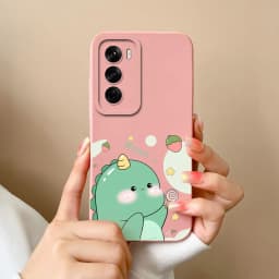 For OPPO Reno12 Pro 5G Case Lovely Dinosaur Liquid Silicone Soft Cases Shockproof Phone Cover For OPPO Reno 12 12Pro Fundas Capa