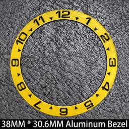 Sloping 38mm * 30.6mm Ceramic/Aluminum Blue Luminous Bezel GMT and Diving Watch Insert Fit for 40mm Watch Case Replacement Watch