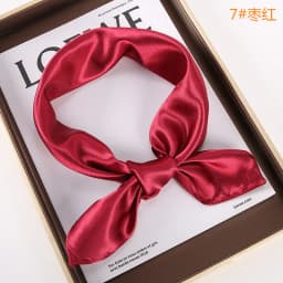 Solid-color Square Scarf single-color Imitation Silk Small Square Plain Glossy Satin Color Tween Performance Silk Scarf SJ19
