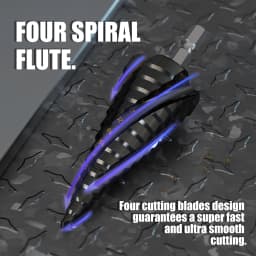 M35 Cobalt 4-Flute Step Drill Bit 1/4 in Metric Tapered Hex Shank for Stainless Steel Sheet Metal Wood Aluminum and Other Metals
