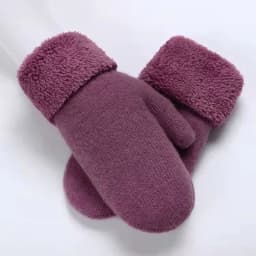 Winter Warm Plus Cashmere Solid Elasticity Soft Full Fingers Mittens Gloves for Women Rabbit Fur Thicken Knitted Cute Gloves