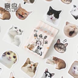 45Pcs/Box Black Cat Theme Stickers Decoration Kawaii Cute Cats Stickers Self-adhesive Scrapbooking Stickers For Laptop Planners