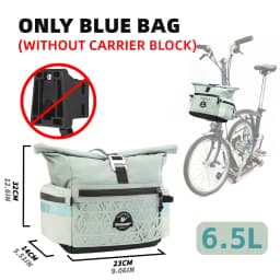 Rhinowalk Bicycle Handlebar Bag 6.5L Quick Release Bike Front Bag Comes With Rain Cover For Brompton Folding Bike Urban Cycling