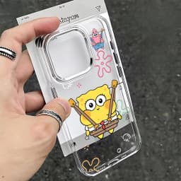 Fun S-SpongeBobs Pinch Butt Phone Case For iPhone 17 16e 16 15 14 13 12 11 mini Pro Max X XR XSMAX 8 7 Air Plus Clear Soft Cover