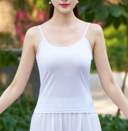 Red National Dance Costume Mesh Outfit Performance Practice Uniform White Net Shirt Square Dancing Traditional Costume Women